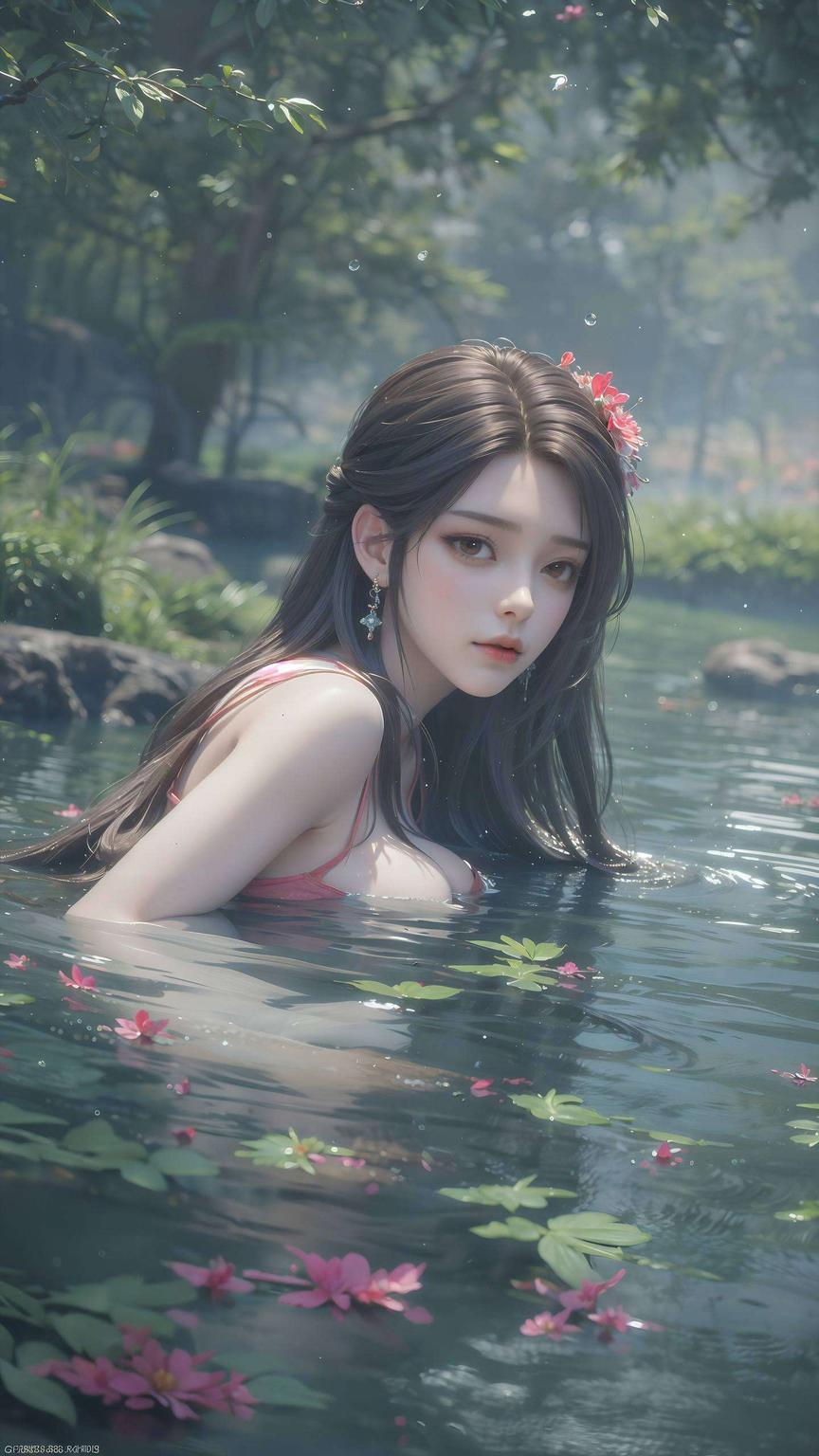 绚烂光影映照神秘少女火灵儿高清动态壁纸