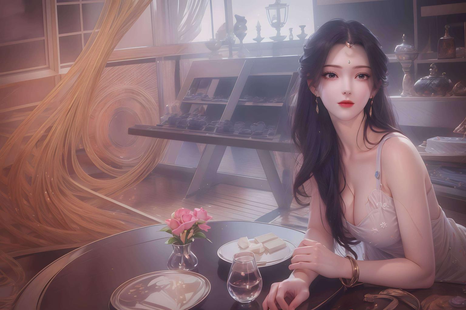 姜立手持折扇眉眼如画