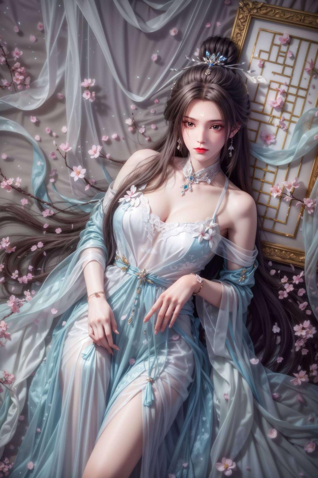 剑眉星目陆雪琪静立于幽谷之中