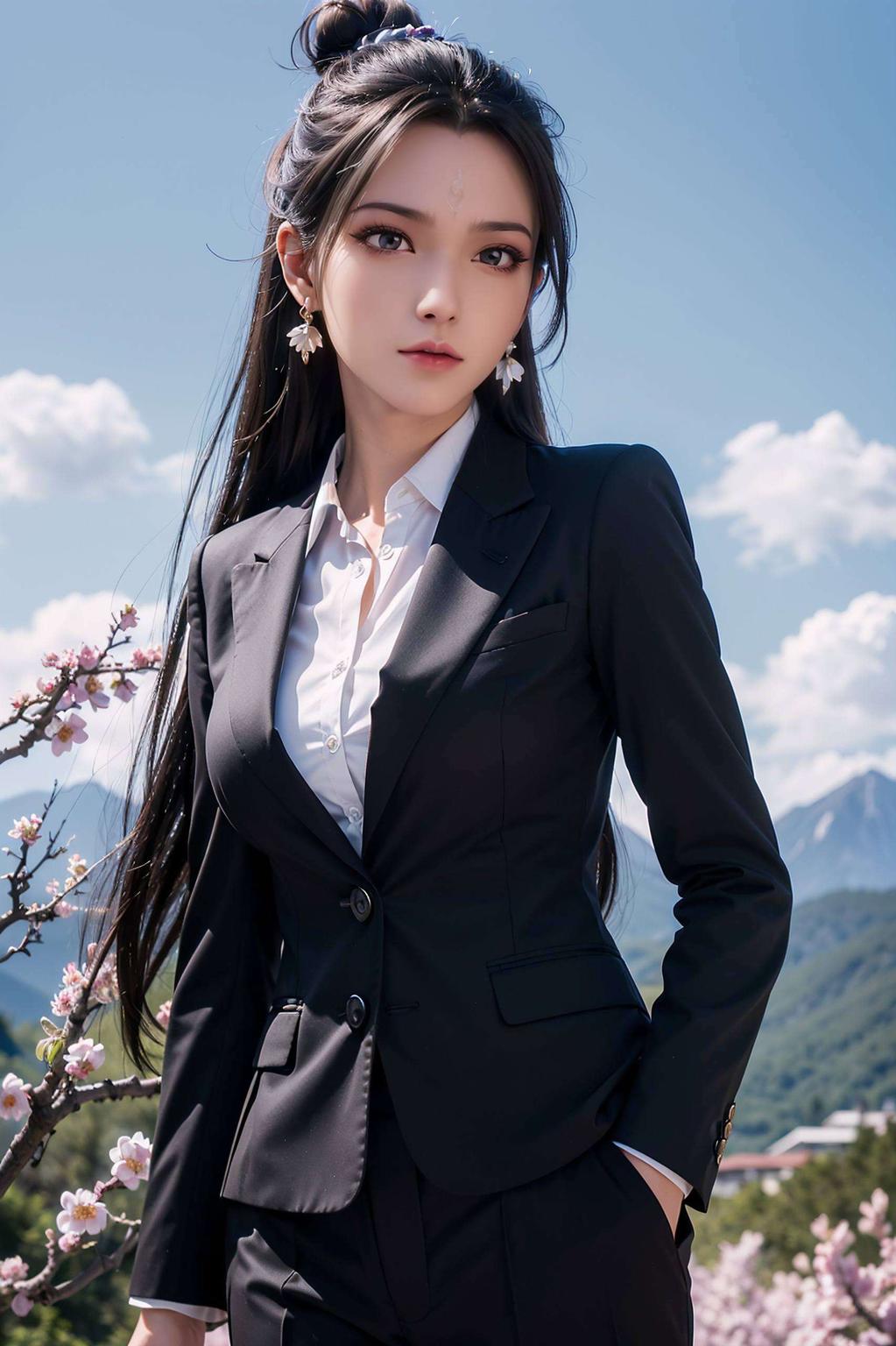 简直美爆了！看这诛仙里的陆雪琪是不是瞬间让你感受到了仙侠世界的神秘魅力？紫色背景与陆雪琪的紫衣相映成趣