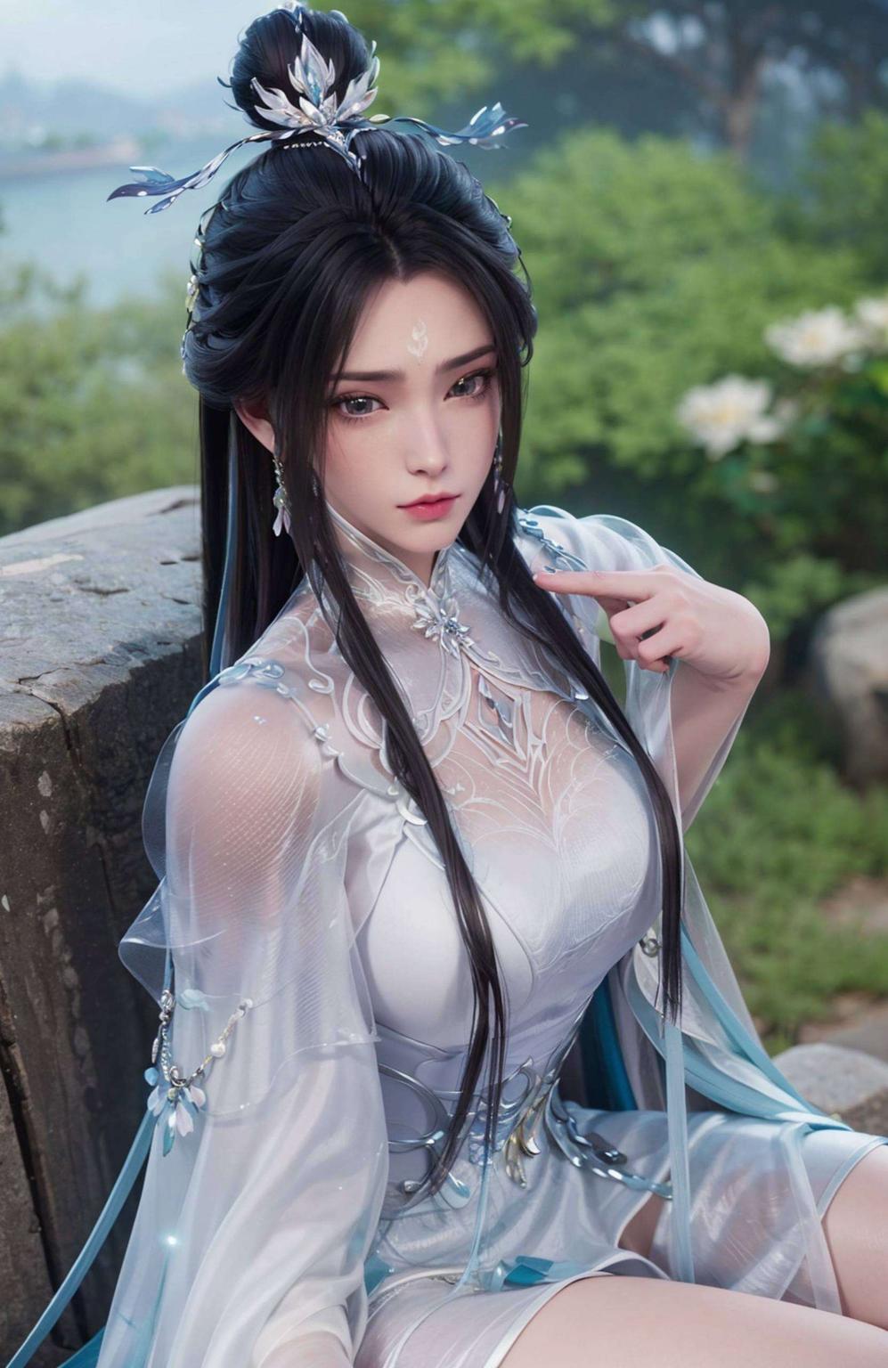 犹如置身动漫仙境！🌿✨陆雪琪的美艳与4K高清画质完美融合
