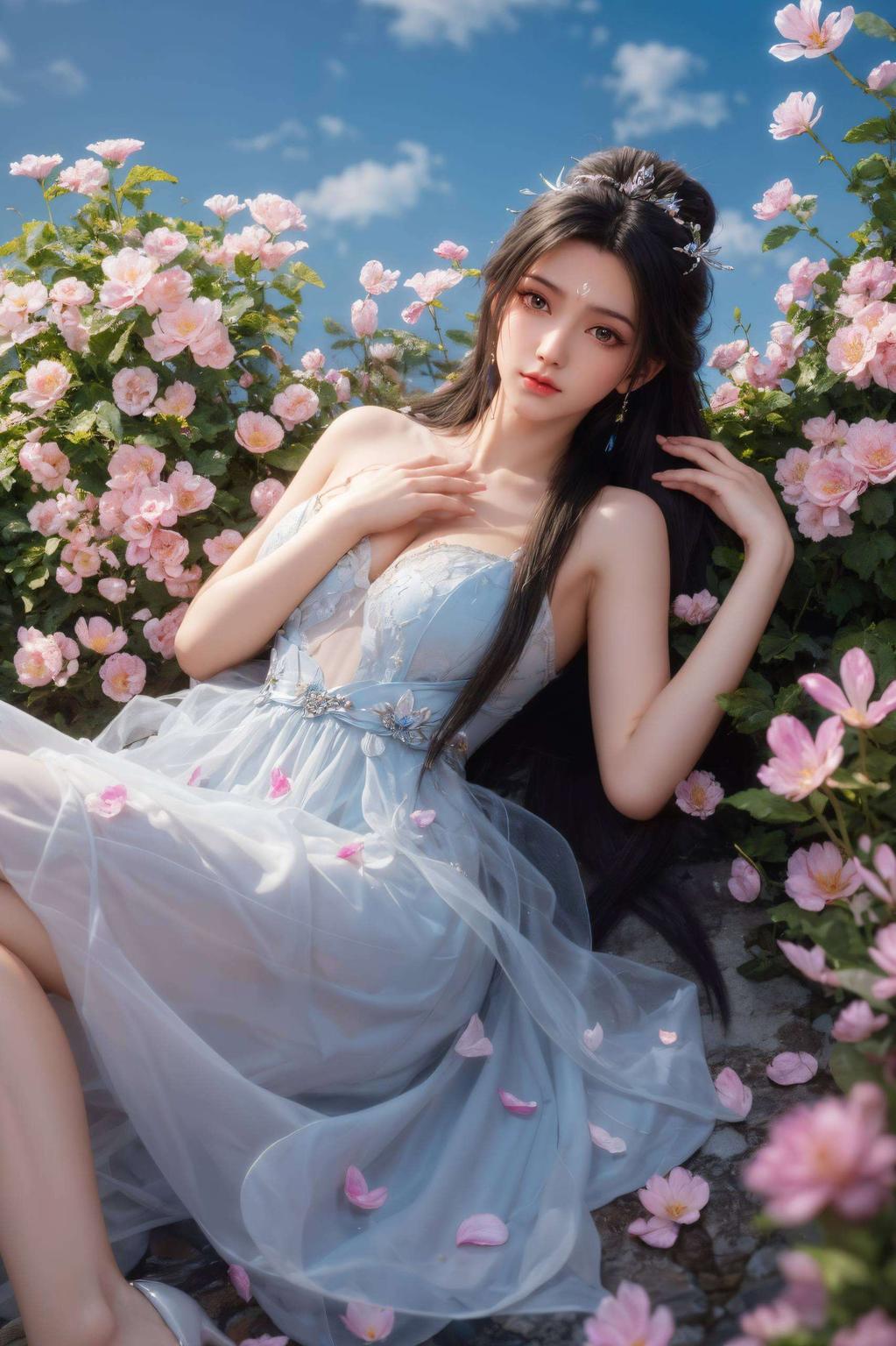 眼神坚定画面中的她手持剑