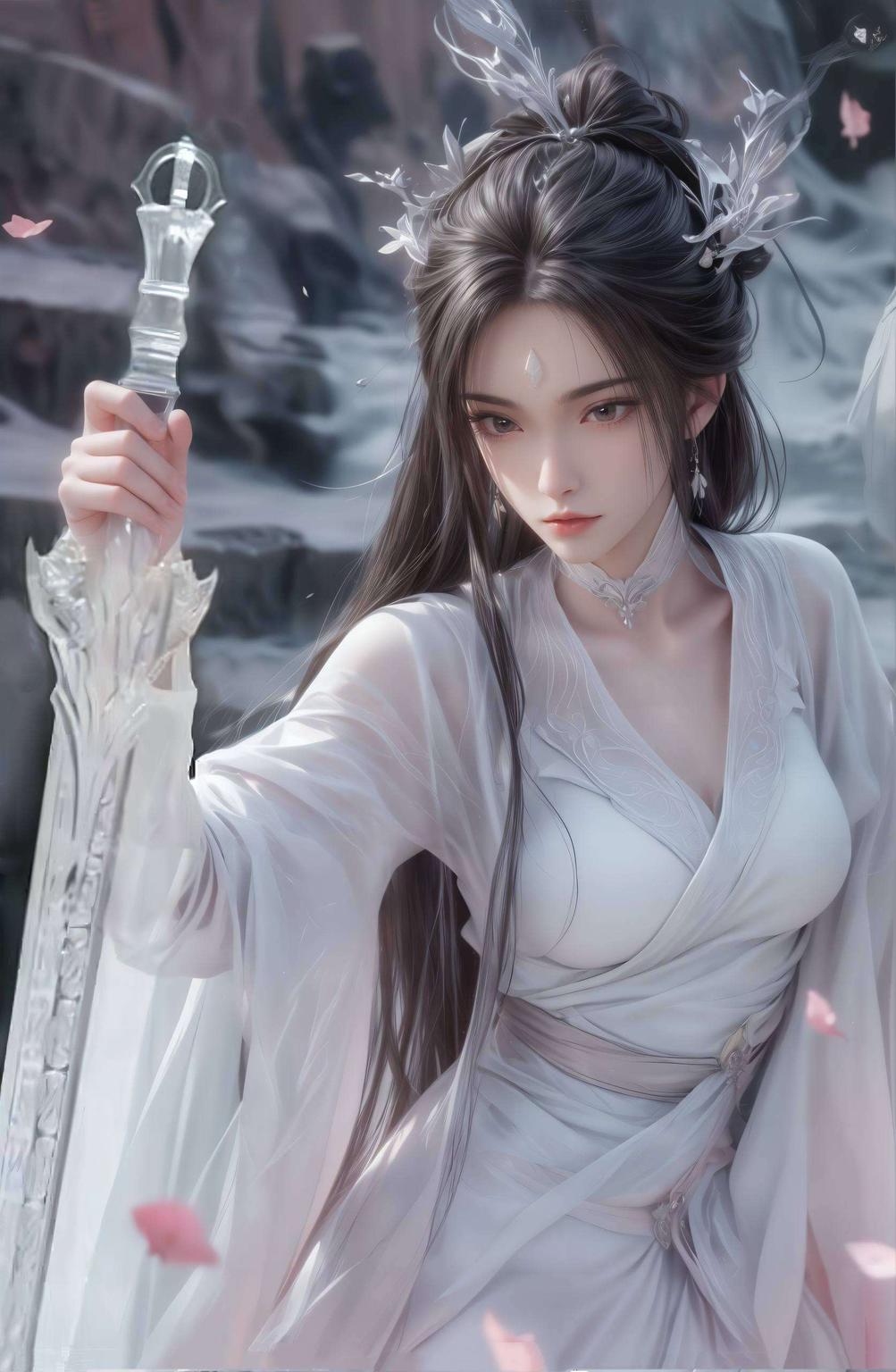 陆雪琪轻纱遮面手机上也飘起仙气