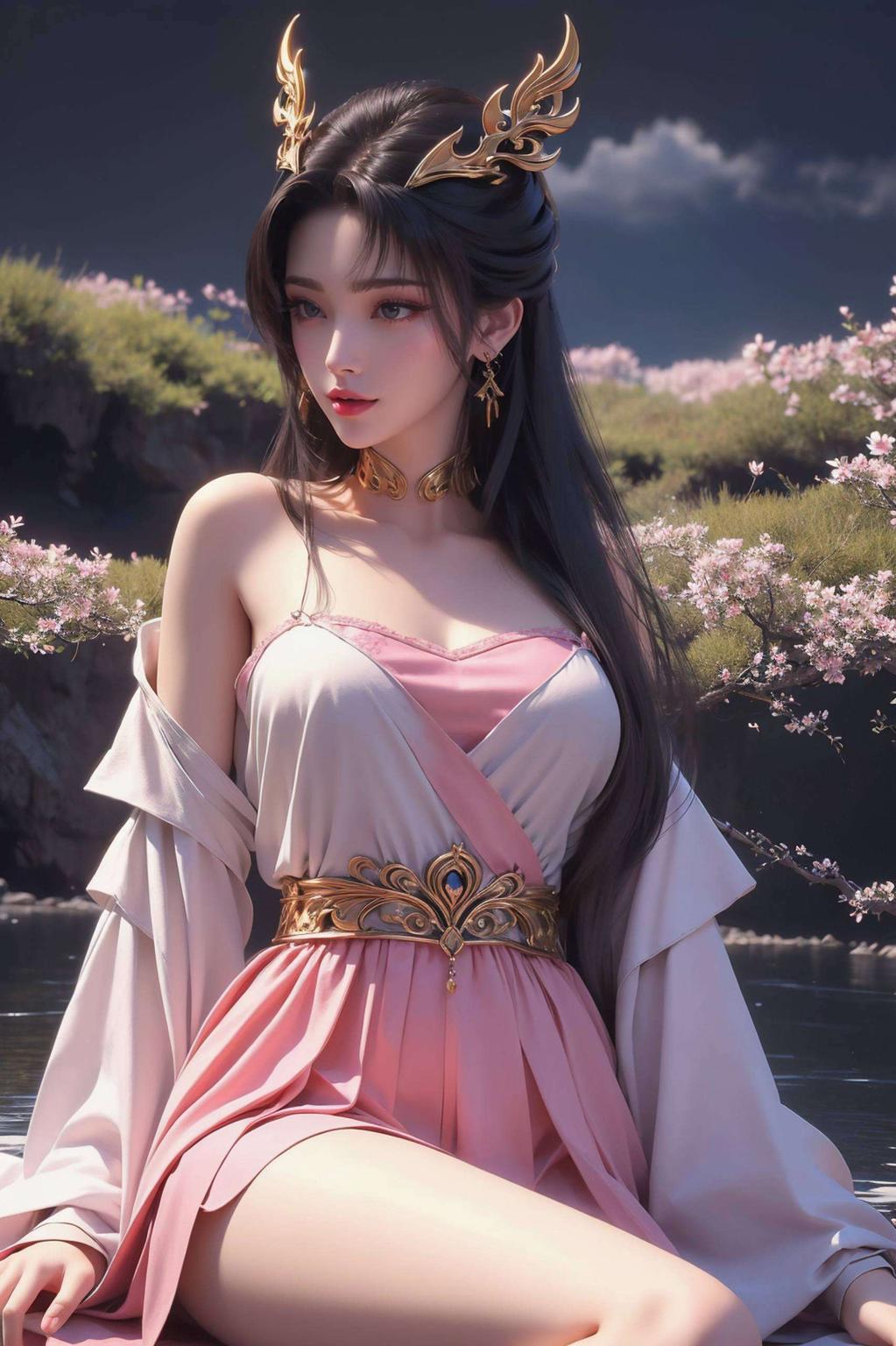 轻柔的睡衣飘逸美得让人眼前一亮！这款护眼iPhone壁纸