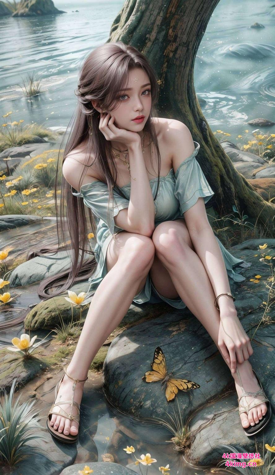 简洁线条勾勒出她的轮廓淡雅色彩彰显国漫魅力