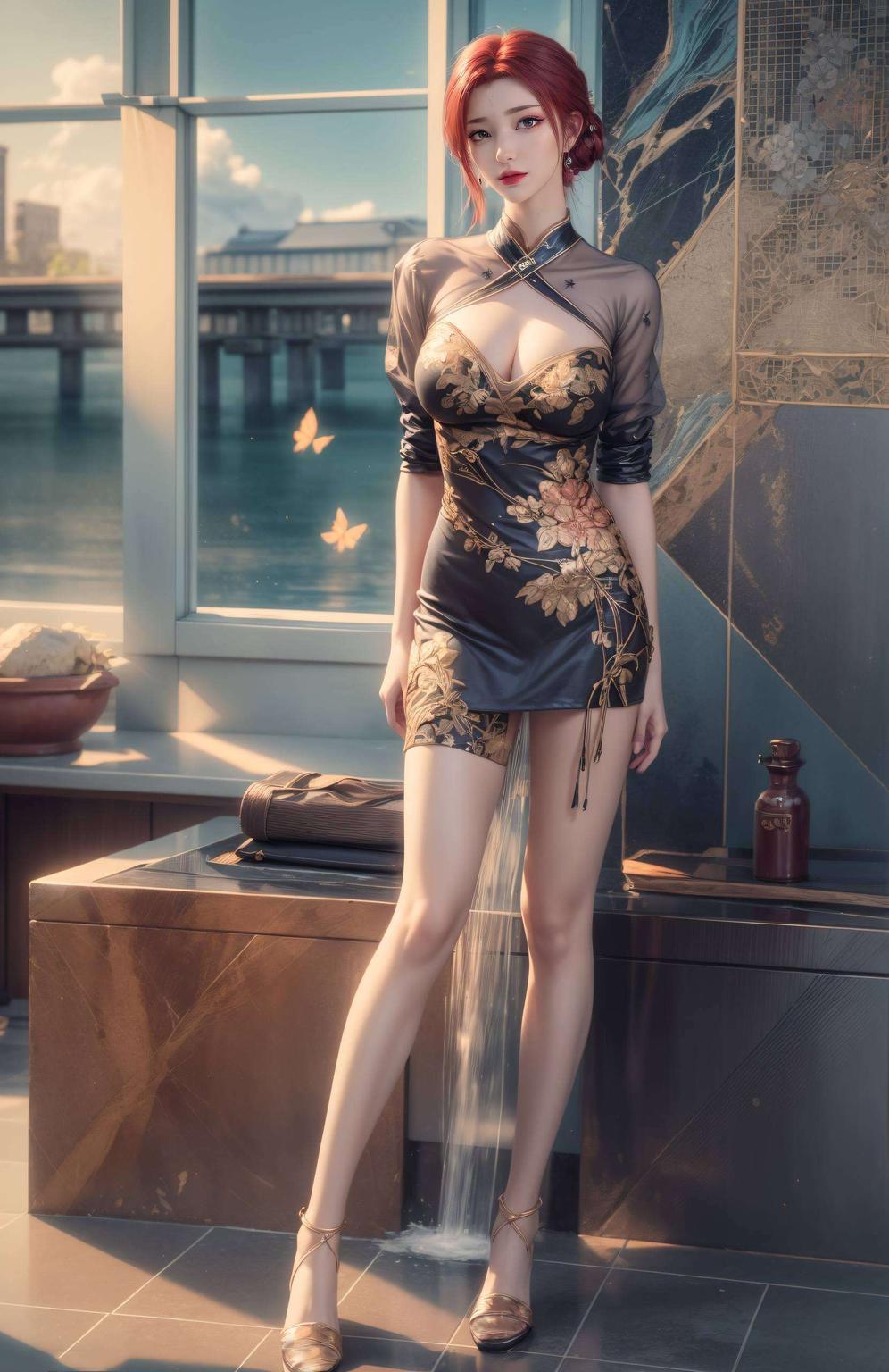 海浪轻拂她的裙摆为你带来清新护眼的视觉享受