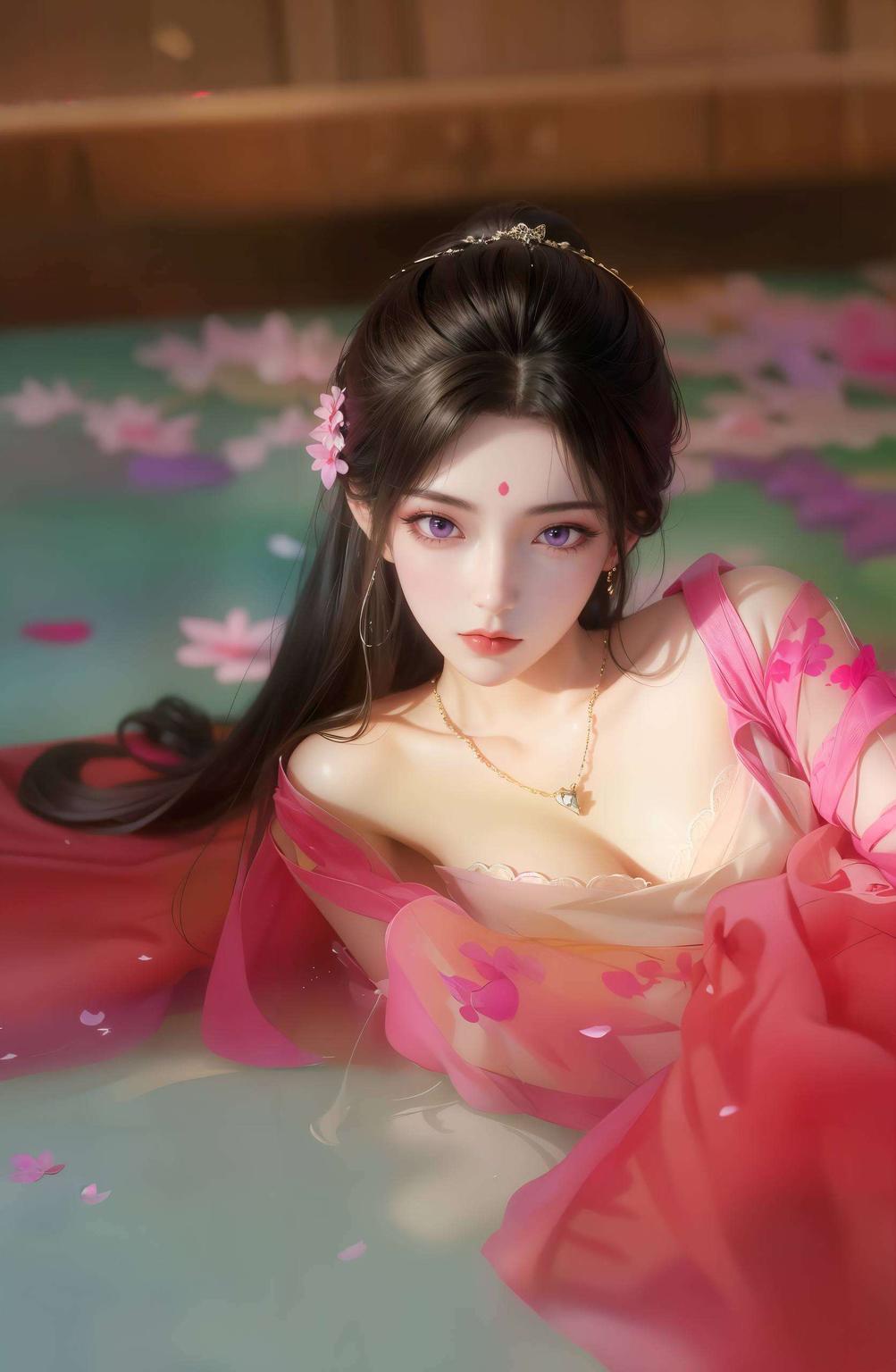 皎洁的月婵悬挂夜空宛如仙境