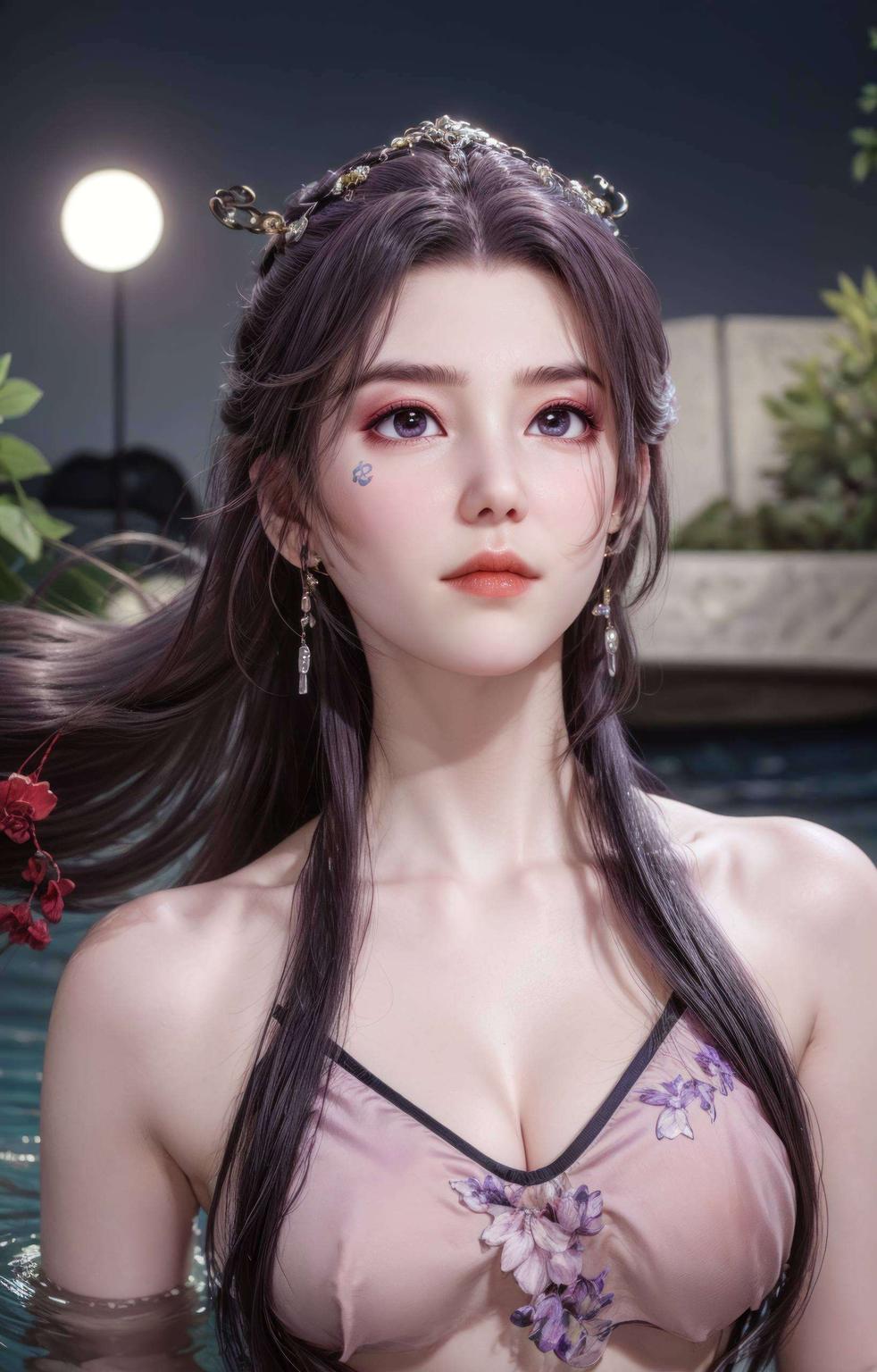 仿佛真人就在眼前这款紫色游戏壁纸